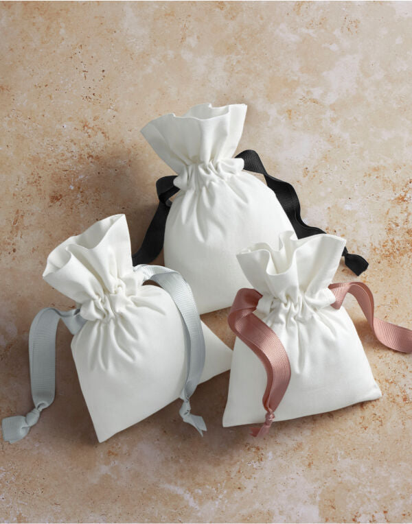 Westford Mill Cotton Bag W Ribbon Cord