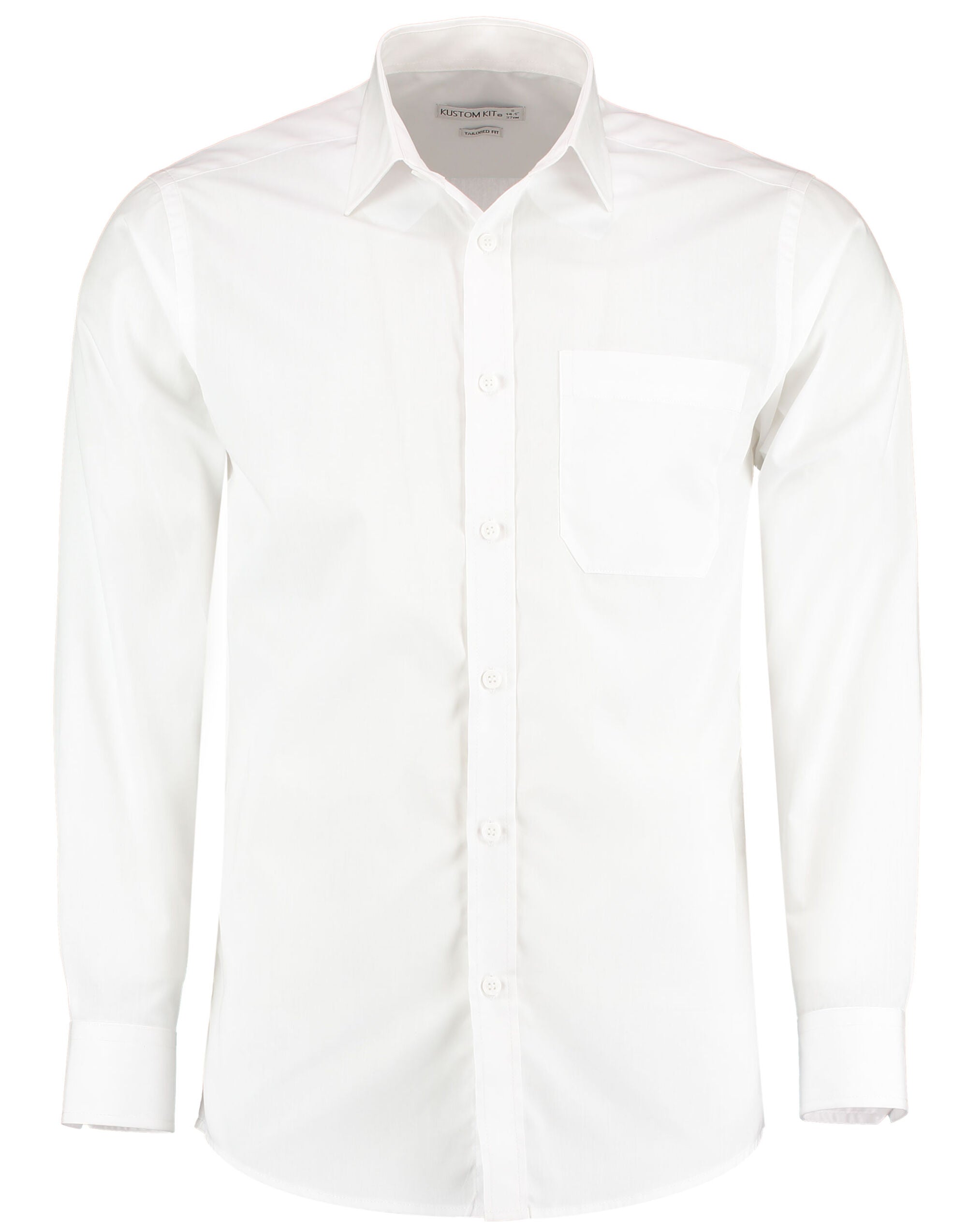 Kustom Kit Mens LS Tailored Poplin Shirt